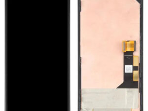 Google Pixel 5 kompatibilis LCD modul kerettel, OEM jellegű, fekete, Grade S+