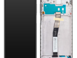 Xiaomi Redmi Note 9S kompatibilis LCD modul kerettel, OEM jellegű, fehér