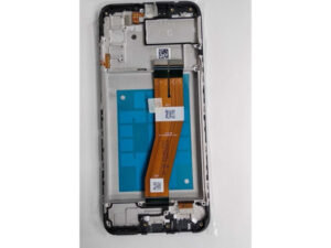 Samsung Galaxy A02s kompatibilis LCD modul kerettel, OEM jellegű, fekete