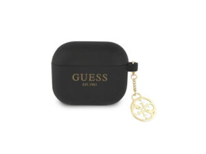 Guess 4G Charms Silicone Apple Airpods tok, fekete