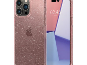Spigen Liquid Crystal Glitter Apple iPhone 14 Pro tok, Glitter Rose Quartz, átlátszó