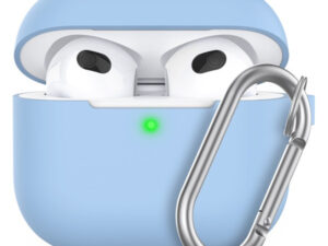 Phoner Simple Apple Airpods 3 szilikon tok akasztóval, éjkék