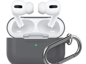 Phoner Simple Apple Airpods Pro szilikon tok akasztóval, sötétszürke