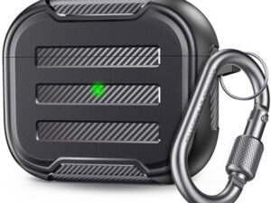 Phoner Carbon Apple Airpods Pro szilikon tok akasztóval, fekete