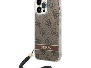 Guess 4G Print Strap Apple iPhone 14 Pro hátlap tok, barna