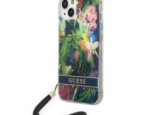 Guess Flower Strap Apple iPhone 14 Plus hátlap tok, kék