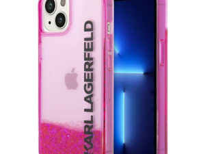 Karl Lagerfeld Liquid Glitter Elong Apple iPhone 14 Plus hátlap tok, rózsaszín