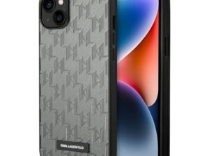 Karl Lagerfeld Saffiano Mono Metal Apple iPhone 14 Plus hátlap tok, szürke