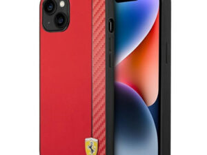 Ferrari Carbon Apple iPhone 14 Plus karbon hátlap tok, piros