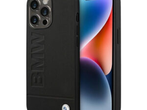 BMW Leather Stamp Apple iPhone 14 Pro hátlap tok, fekete