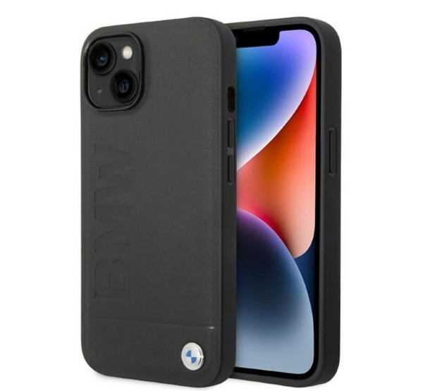BMW Signature Logo Imprint Magsafe Apple iPhone 14 Plus hátlap tok, fekete