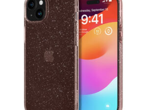 Spigen Liquid Crystal Glitter Apple iPhone 15 Plus tok, csillámos, rózsaszín, átlátszó