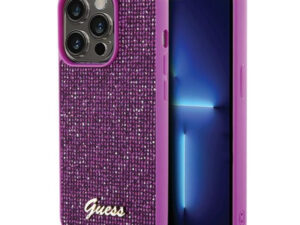 Guess Disco Metal Script Apple iPhone 15 Pro hátlap tok, fuksia
