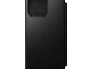 Nomad Modern Leather Folio iPhone 15 Pro Max flip tok, fekete