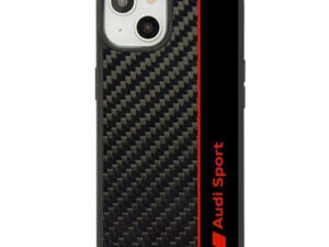 Audi Carbon Fiber Stripe iPhone 13 / 14 / 15 tok, fekete / piros