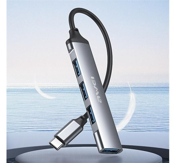 AWEI CL-150T 4xUSB-A HUB, fekete
