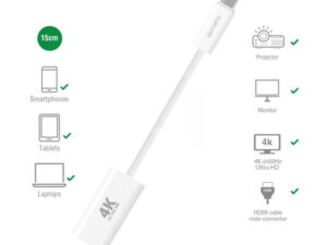 4smarts USB-C - HDMI adapter 15cm, fehér