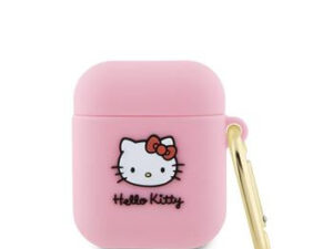 Hello Kitty Liquid Silicone 3D Kitty Head Logo AirPods 1/2 tok, rózsaszín