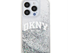 DKNY Liquid Glitter Arch Logo iPhone 14 Pro Max hátlap tok, átlátszó