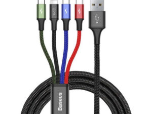 Baseus Fast 4in1 töltő- és adatkábel USB / 2x USB-C / Lightning / MicroUSB 3,5A, 1.2 m, fekete