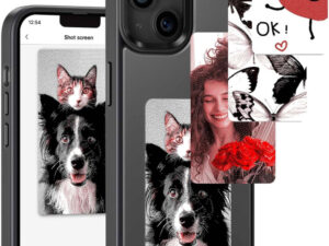 E-Ink okos telefontok, programozható NFC kijelzővel iPhone 14 Pro, fekete