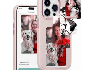 E-Ink okos telefontok, programozható NFC kijelzővel iPhone 14 Pro Max, rózsaszín