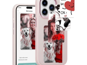 E-Ink okos telefontok, programozható NFC kijelzővel iPhone 15 Pro Max, rózsaszín