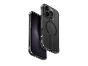 Uniq Eleva Apple iPhone 16 Pro Magsafe szilikon tok tartó résszel, karbon fekete