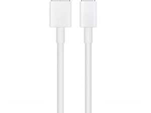 USB töltő- és adatkábel, USB Type-C, 100 cm, 6000 mA, gyorstöltés, Xiaomi, fehér, gyári