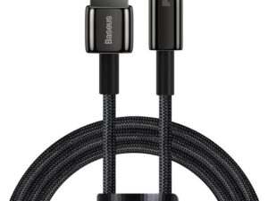 USB töltő- és adatkábel, USB Type-C, 100 cm, 100W, gyorstöltés, QC, Baseus Tungsten Gold, CAWJ000001, fekete