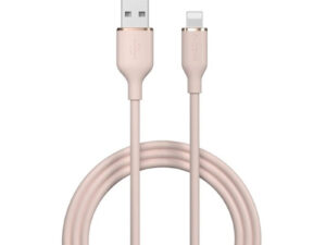 USB töltő- és adatkábel, Lightning, 120 cm, 2400 mA, Devia Jelly, EC630, rózsaszín