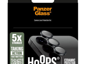 Samsung Galaxy S25 Ultra SM-S938, Kamera lencsevédő fólia, ütésálló fólia, Tempered Glass (edzett üveg), Panzerglass Hoops Ceramic, fekete