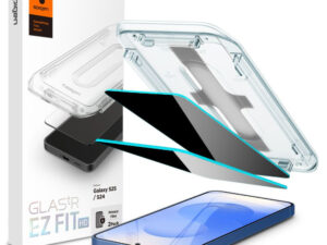 Samsung Galaxy S24 / S25 SM-S921 / S931, Kijelzővédő fólia, ütésálló fólia (az íves részre is!), Tempered Glass (edzett üveg), Spigen Ez Fit HD Privacy, Clear, 2 db / csomag