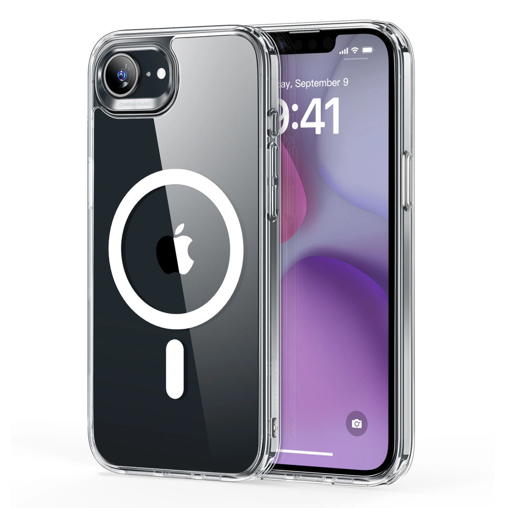 Apple iPhone 16e / 17e, Szilikon tok, közepesen ütésálló, légpárnás sarok, Magsafe kompatibilis, ESR Classic Hybrid HaloLock, átlátszó