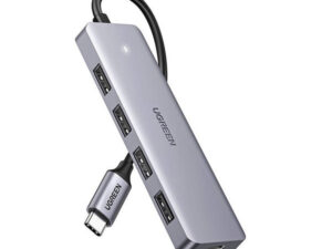 Ugreen 4in1 hub adapter USB-C- 4xUSB-A 3.0 + USB-C, szürke
