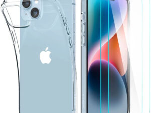 Spigen Crystal Pack Apple iPhone 14 Crystal Clear tok, átlátszó + Glas.tR tempered kijelzővédő fólia (2db)