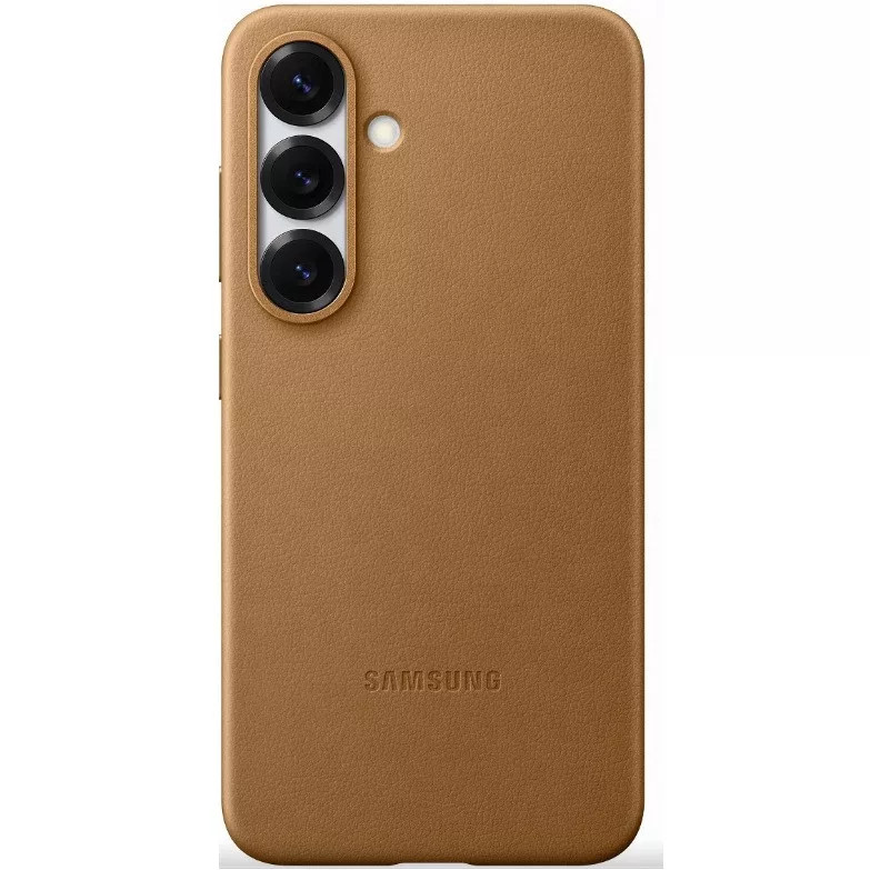 Samsung Galaxy S25 vegán gyári bőrtok, arany (Új, Csomagolássérült)