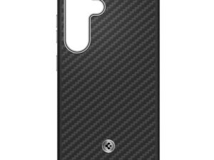 Samsung by Spigen Enzo Aramid Magnetic Galaxy S25 mágneses gyári tok, fekete-ezüst (Új, Csomagolássérült)