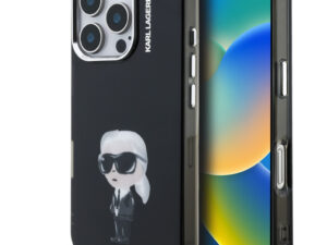 Karl Lagerfeld IML Aquarelle Karl iPhone 16 Pro hátlap tok, fekete