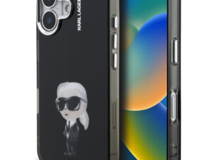 Karl Lagerfeld IML Aquarelle Karl iPhone 16 hátlap tok, fekete