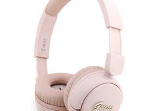 Guess Script Metal Logo Wireless vezeték nélküli fejhallgató, rózsaszín