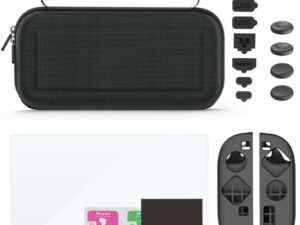 iPega SW2125 Nintendo Switch 2 kompatibilis szett, védőtok, kijelző védő üvegfólia, védőburkolatok, fekete