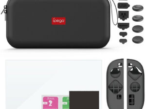iPega SW2194P Nintendo Switch 2 kompatibilis Slim szett, védőtok, kijelző védő üvegfólia, védőburkolatok, fekete