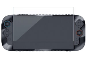 iPega SW2024A Nintendo Switch szilikon tok + tempered glass kijelző védő üvegfólia szett, fekete / átlátszó