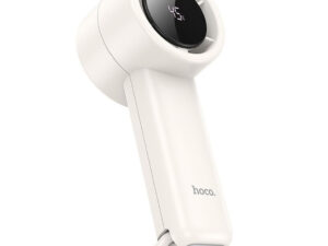 Hoco HX63 hordozható kézi ventilátor, 2000mAh akkumulátorral, LED kijelzővel, 5 fokozattal, fehér