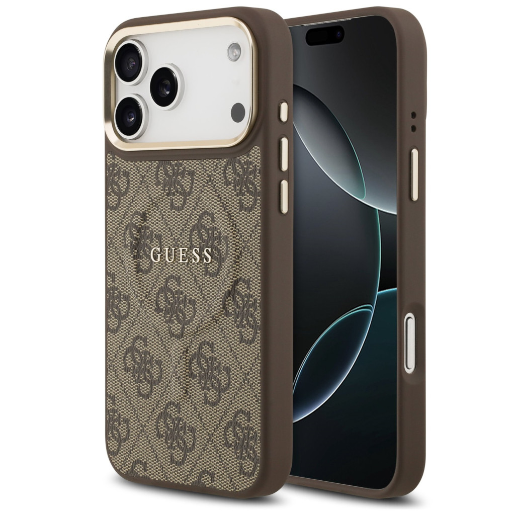 Guess 4G Charm Apple iPhone 17 Pro MagSafe hátlap tok, barna