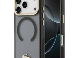 Lacoste PC/TPU Frosted Finish Gold Logo Apple iPhone 17 Pro Max MagSafe tok, fekete-arany