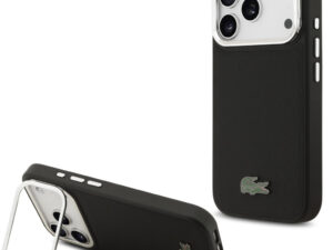 Lacoste Iconic Petit Pique Camera Stand Apple iPhone 17 Pro MagSafe tok kitámasztóval, fekete