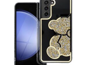 Teddy Bear Samsung Galaxy A17 csillogó köves tok, arany