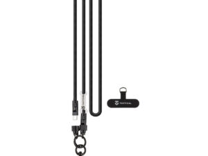 Tactical Wire Snake 2in1 USB-C-USB-C töltő-és adatkábel / univerzális vállpánt, 1,2m, fekete